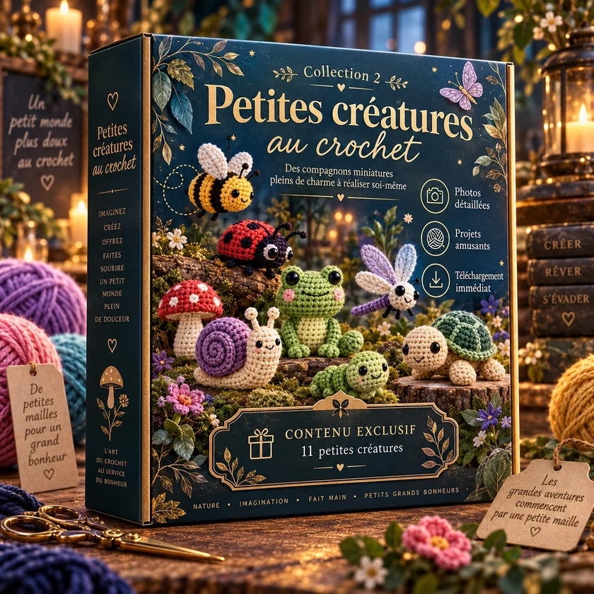 Mockup original de la collection Petites créatures au crochet