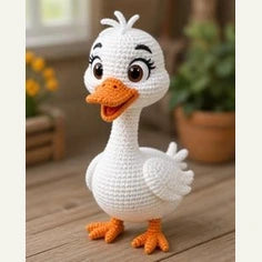 Oie blanche souriante avec un bec orange